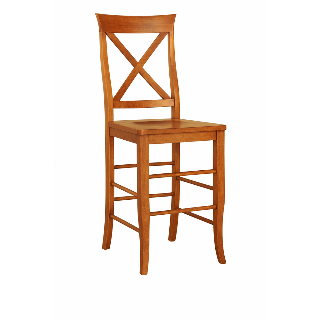 X Back Solid Wood Stool 00-01
