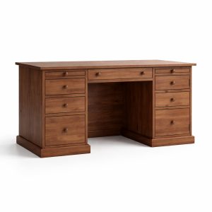 Traditional Solid Wood Desk | Custom Office Desk 0-01