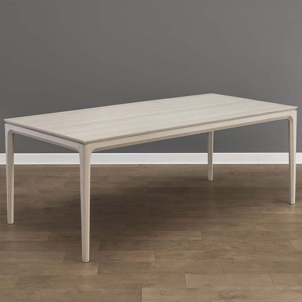 Luna Table Curved Leg Detail — Maple Wood Close-Up