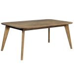 Ligna solid wood leg dining table with rounded edges and tapered legs — walnut finish