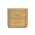 Osten Solid Wood Nightstand |  Modern bedtable - Fluted Design 00-02