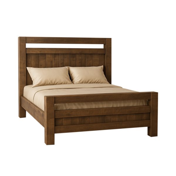 Timber Solid Wood Rustic Bed– Handcrafted Hardwood Bed 00-01