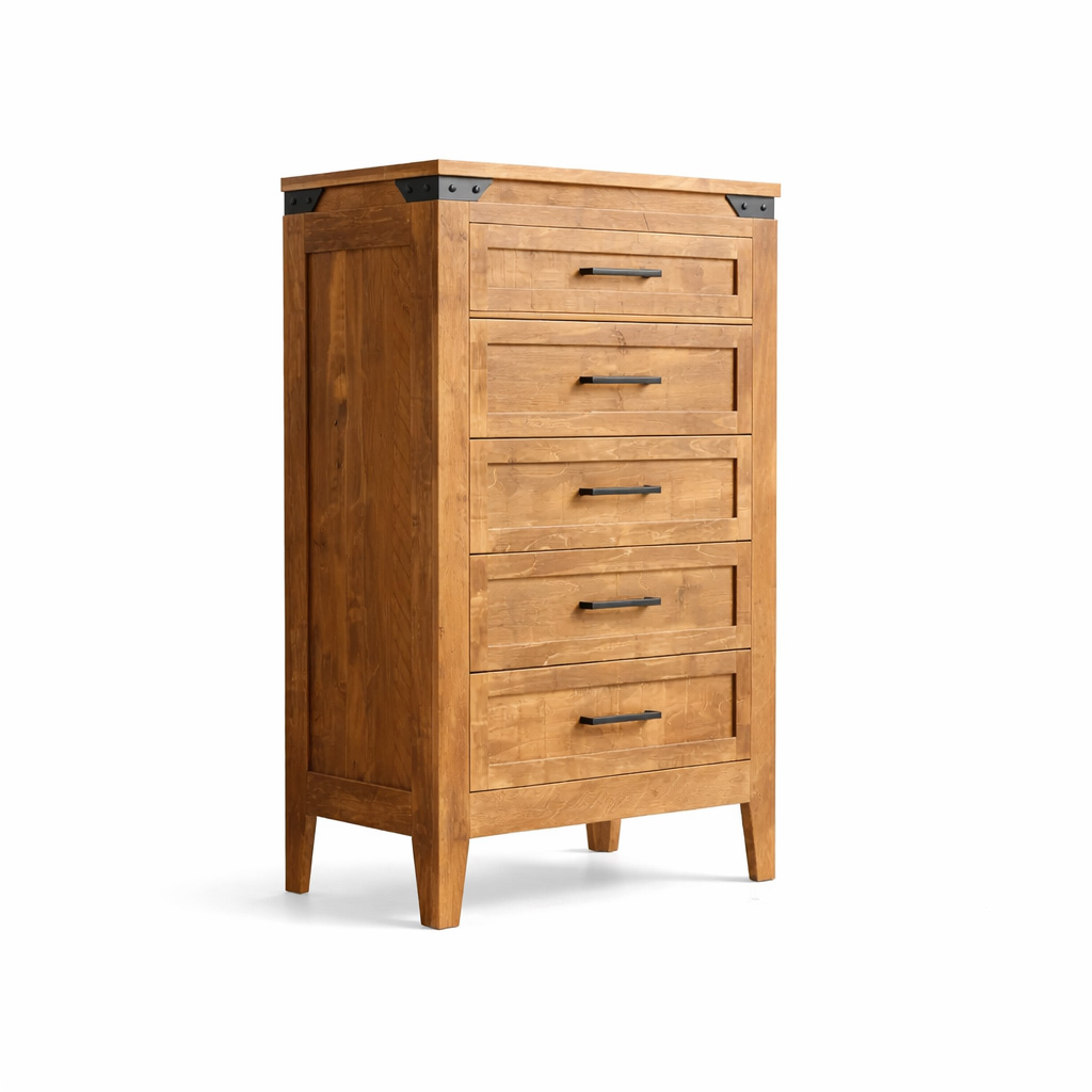 Union Station Rustic Chest – Solid Wood Vertical Drawer Chest 0-01