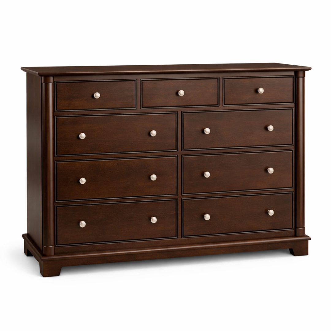 Tranquil Solid Wood 9 Drawer Dresser | Handmade Custom Dresser 0-02