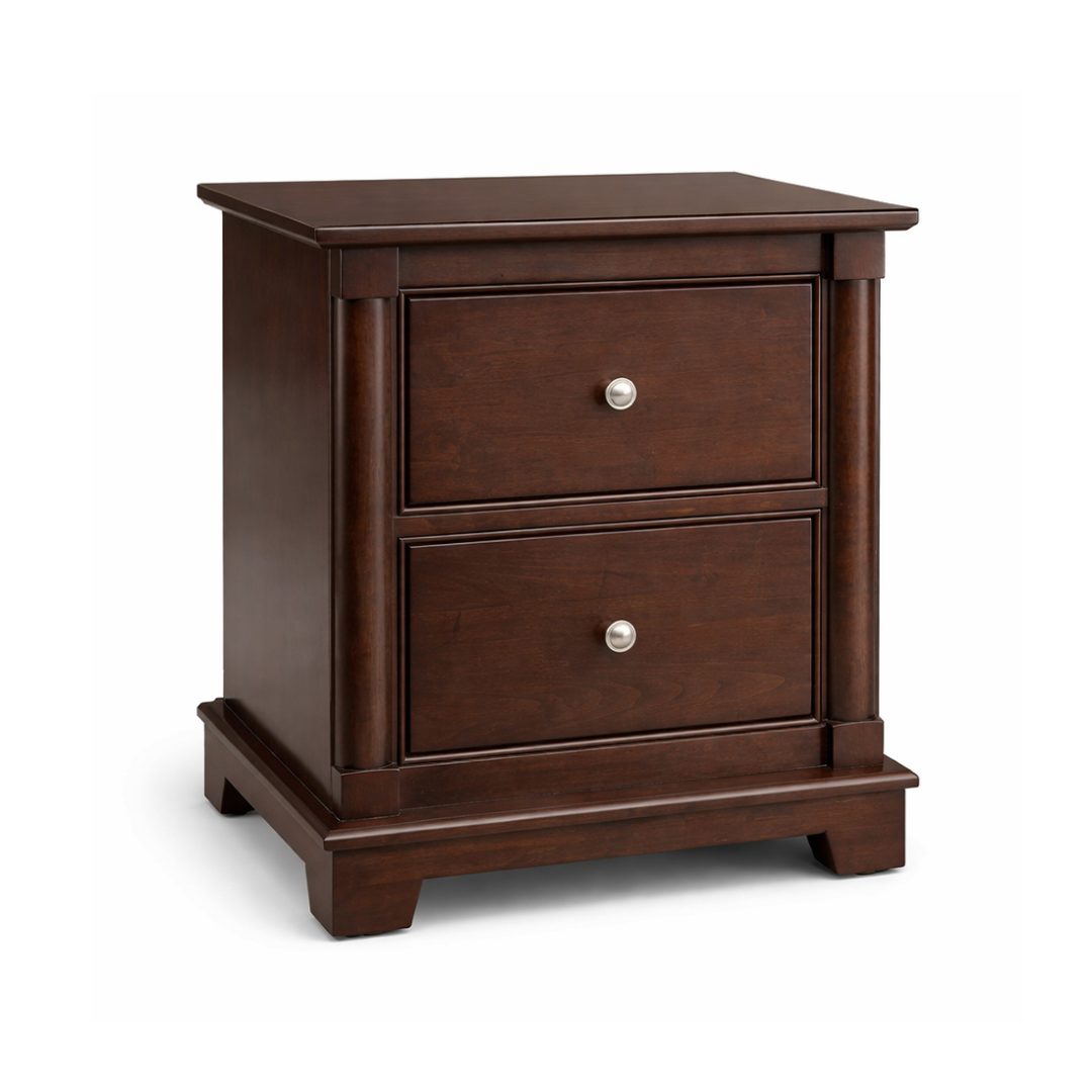 Tranquil Solid Wood 2 Drawer Nightstand | Custom Handmade Nightstand 00-01