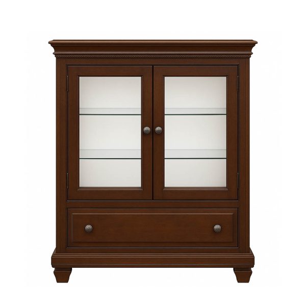 Florentino Solid Wood Display Cabinet | Handcrafted Glass Door Showcase 00-02