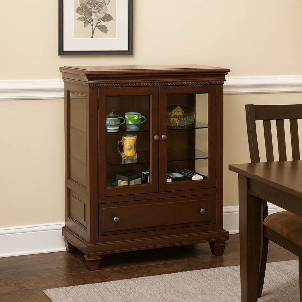 Florentino Solid Wood Display Cabinet | Handcrafted Glass Door Showcase 00-03