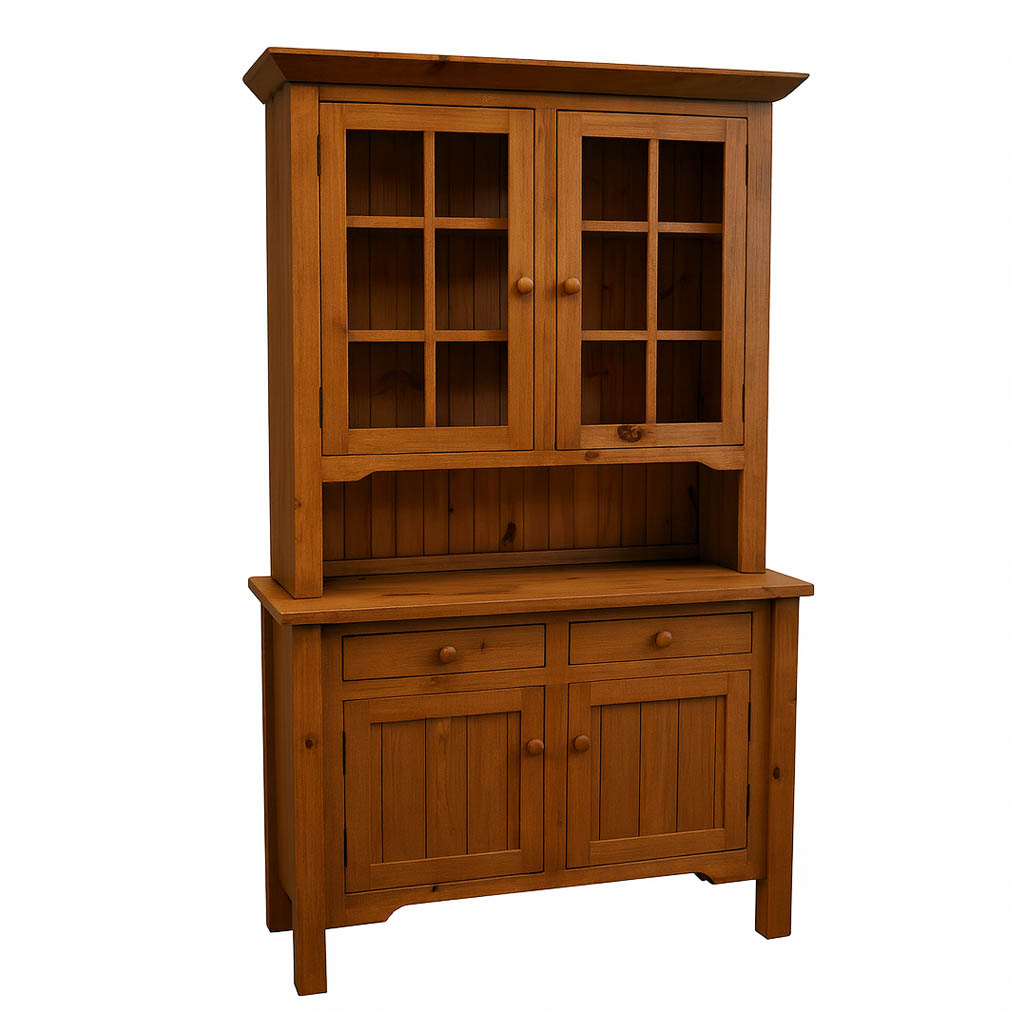Rustic Solid Wood Buffet and Hutch | Handcrafted Farmhouse Storage 00-00