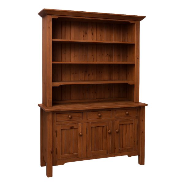 Rustic Solid Wood Buffet And Hutch | Handcrafted Farmhouse Storage 00-01