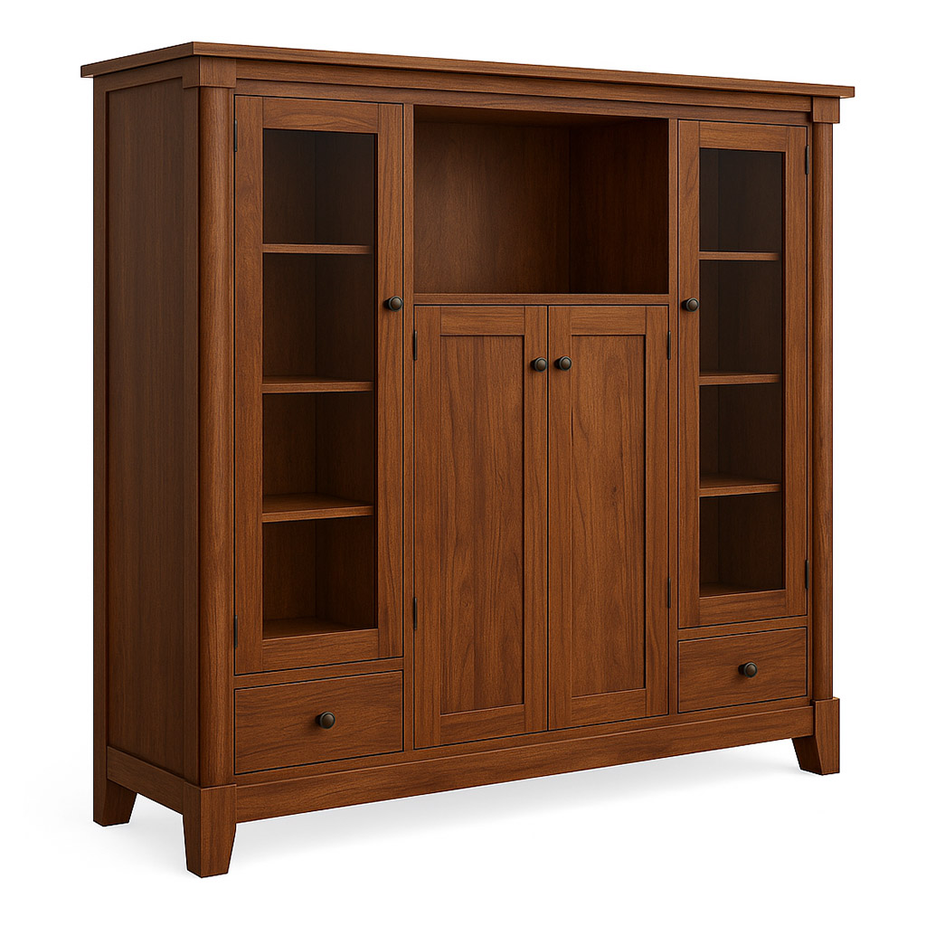 Tranquil Solid Wood China Cabinet | Custom Made China Cabinet 00-01