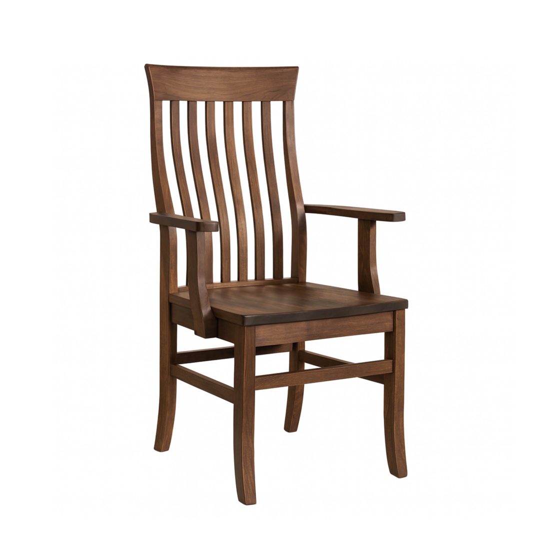 Athena Solid Wood Arm Chair | Handcrafted Custom Dining Chair 00-01