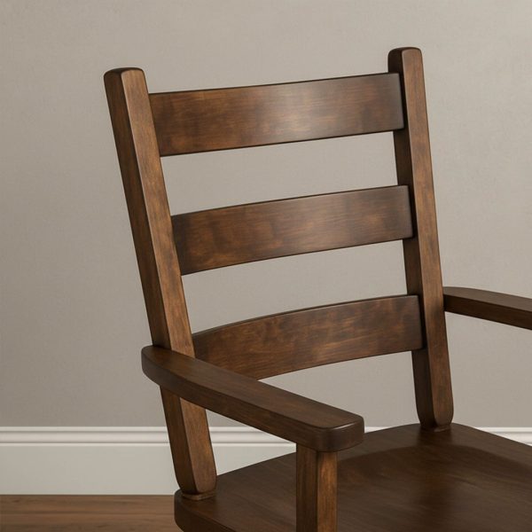 Ladder Back Solid Wood Arm Chair | Handcrafted Dining Chair 00-03