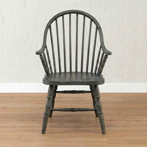Country Solid Wood Arm Chair | Handcrafted Windsor Dining Chair 00-03