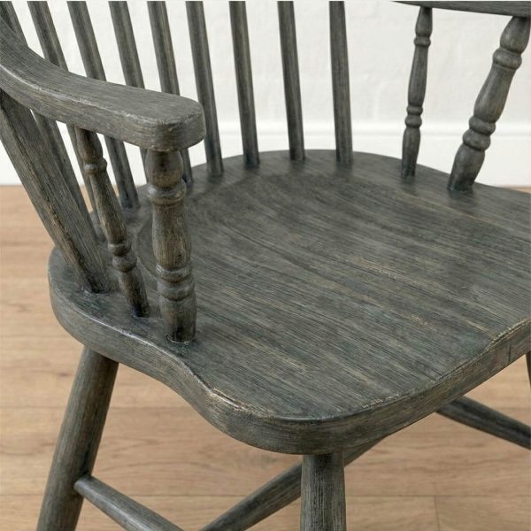 Country Solid Wood Arm Chair | Handcrafted Windsor Dining Chair 00-05